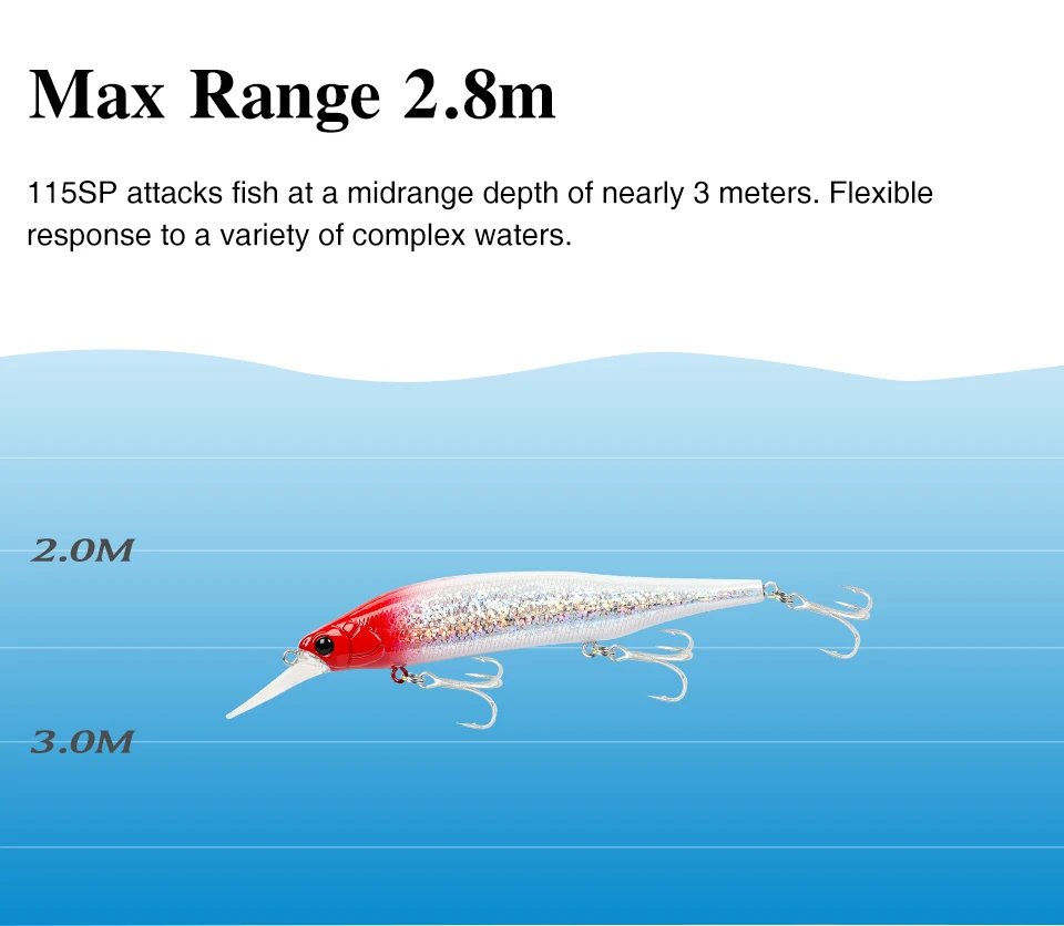 TSURINOYA 115S NYX SinKing Minnow Jerkbait 18,5 g 115 mm Salzwasser künstlicher professioneller Angelköder – Detail 13