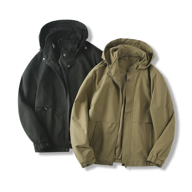 

Мужская свободная куртка для активного отдыха, ветрозащитная, водонепроницаемая, модная, городская, весенняя новинка, из полиэфирного волокна, с длинными рукавами