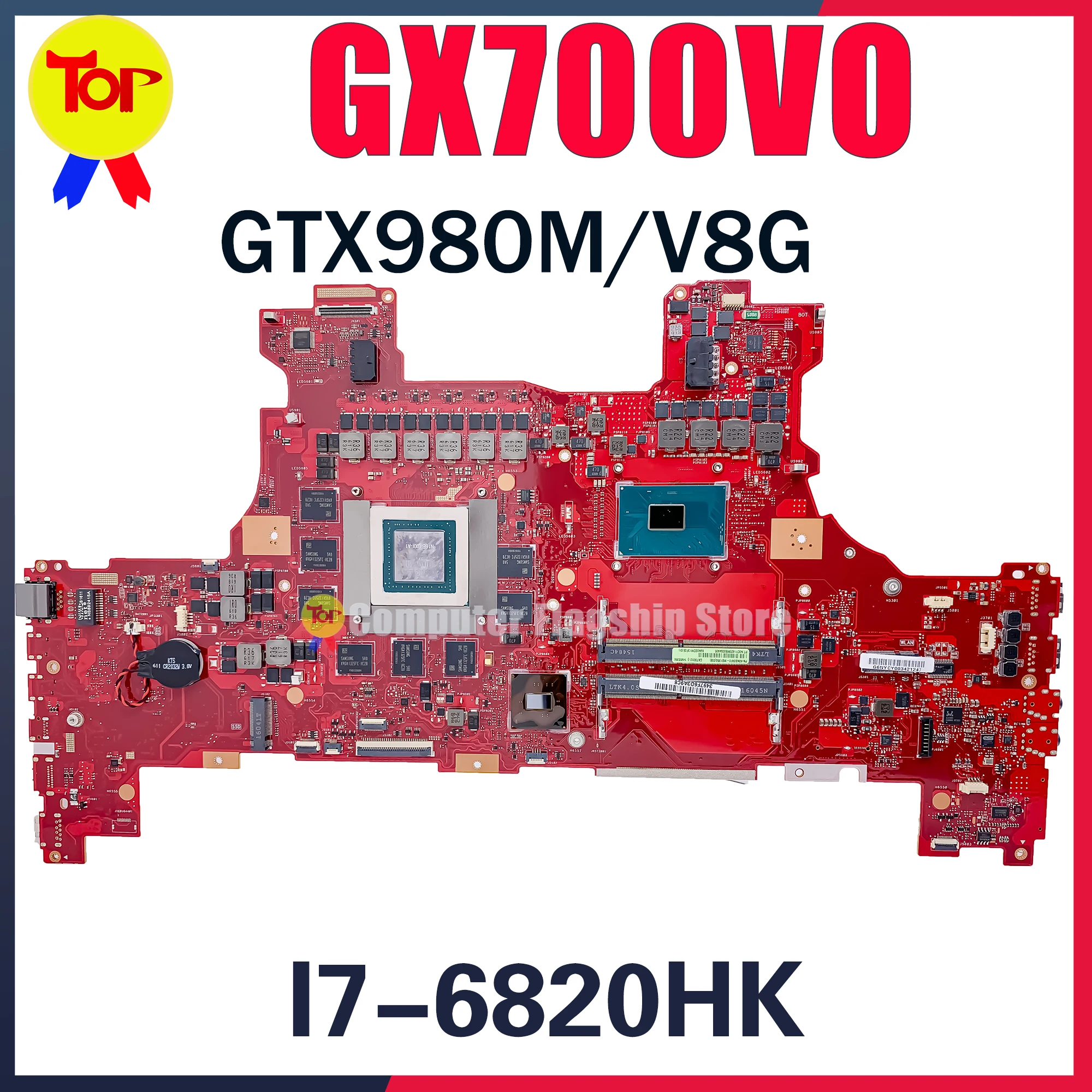 Gx700v laptop motherboard für asus gx701vo gx700vo gx701v gx700va I7-6820HK GTX980-8G mainboard 100% arbeit