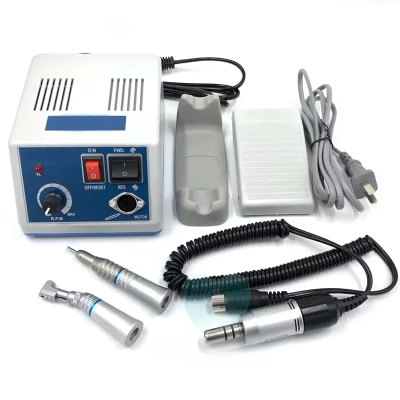 

Dentals Laboratory Nail Drill Polisher 35000RPM Micromotor with E-type Handpiece + Straight Handpiece + Contra Angle