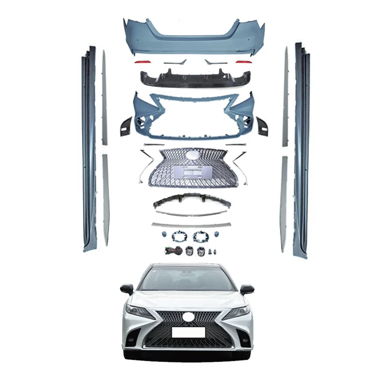 

Factory Sales Modified Front Rear Bumper Grill Side Skirt Fog Light Body Kit for Toyotas Camry 8th Upgraded Lexus LS Style 2018+