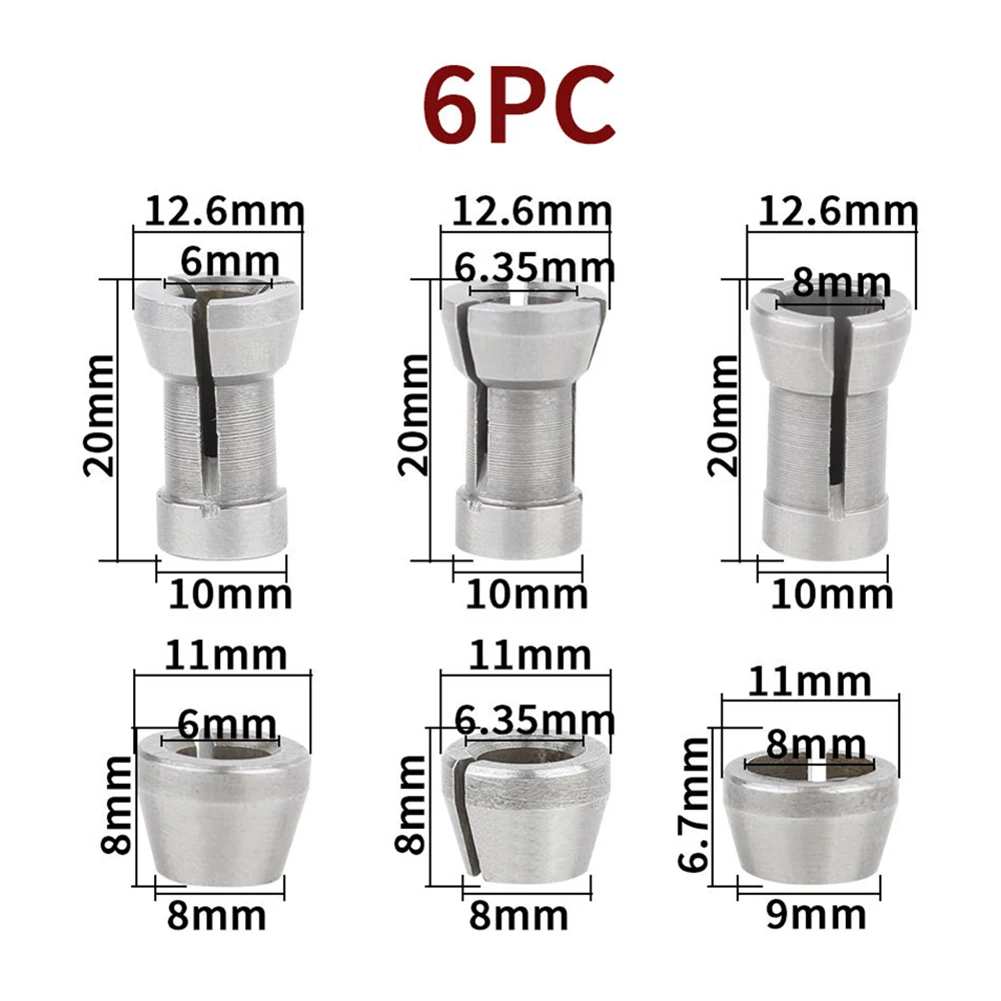 Adapter For Woodworking Tools Collet Chuck Set 5 Pieces Set Accurate Performance Enhanced Machining Flexibility