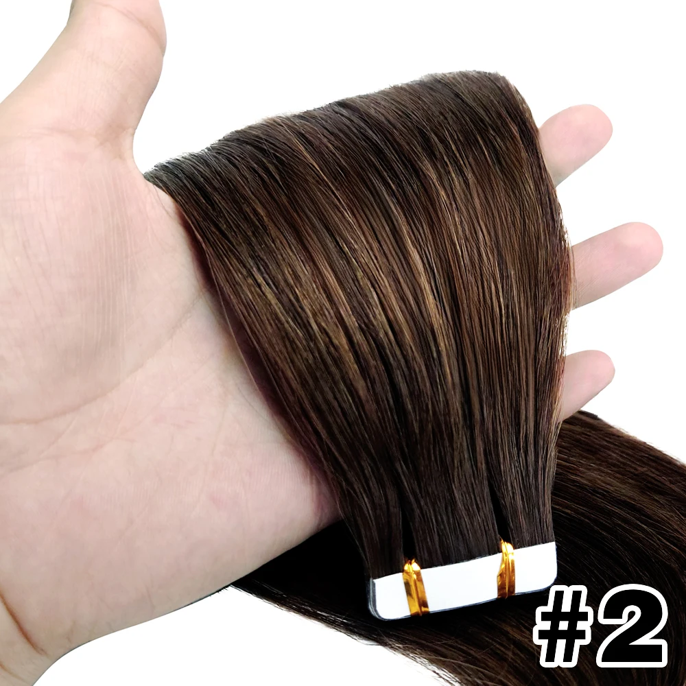 Tape Hair Extensions Machine Remy Naadloze Huid Inslag Lijm 4x0.8cm Tape In Menselijk Haar Natuurlijk Zwart Bruin Blond 20 stuks 26 inch