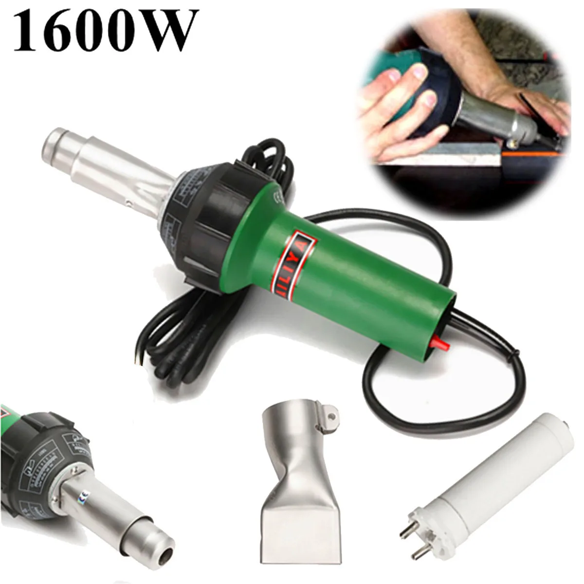 

1600W AC 220V 50/60Hz Electronic Hot Air Plastic Welding-Gun Torch Welder Heat Hot Tools Kit+3PCS Nozzle Welding Accessories