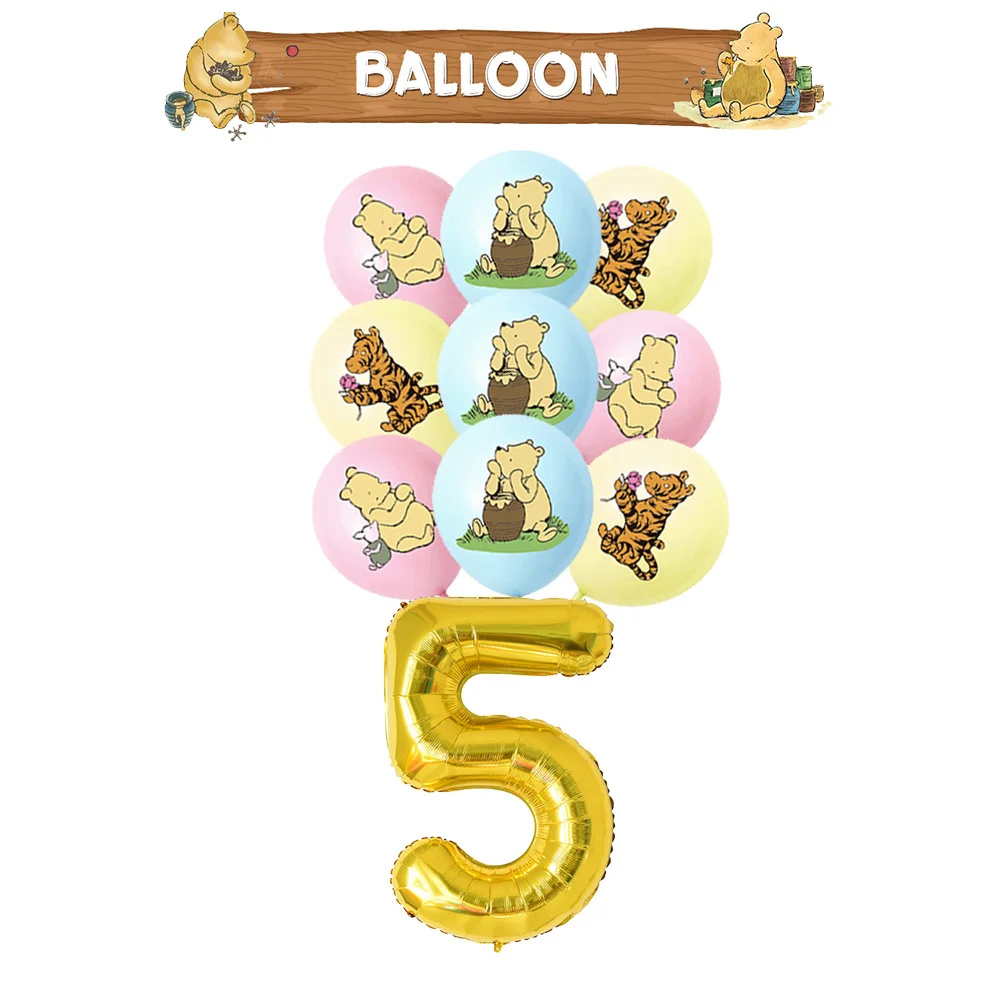 Winnie Puuh Geburtstagsdekoration Puuh-Bär Teller Tischdecken Servietten Banner Becher Kindergeburtstag Geschenke Babyparty – Detail 23