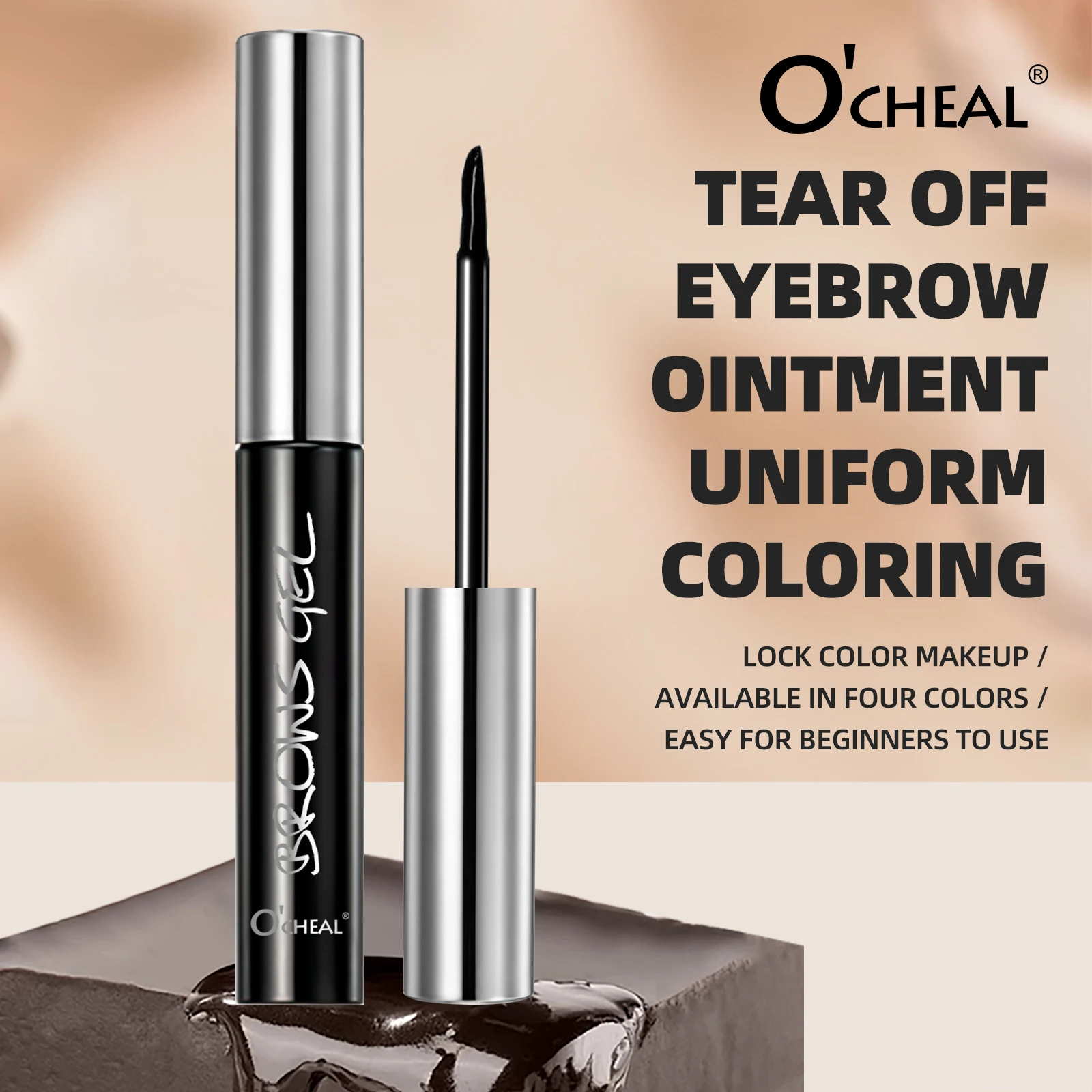 Ocheal Easy Peel Off Eyebrow Gel Tattoo Tint Semi-Permanent Eyebrow Gel Waterproof Long-Lasting Black Brown 3D Mascara Serums
