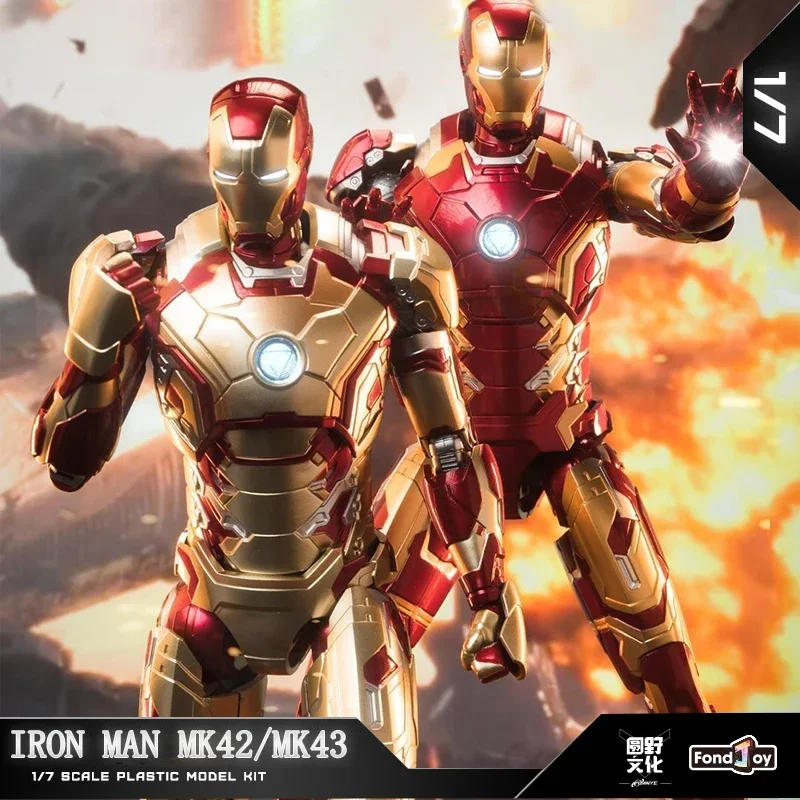 

Fondjoy Action Figure Marvel Iron Man MK46 MK43 MK42 Assembled Model 1/7 Scale Reactors Can Emit Light Collect Ornament Toy Gift