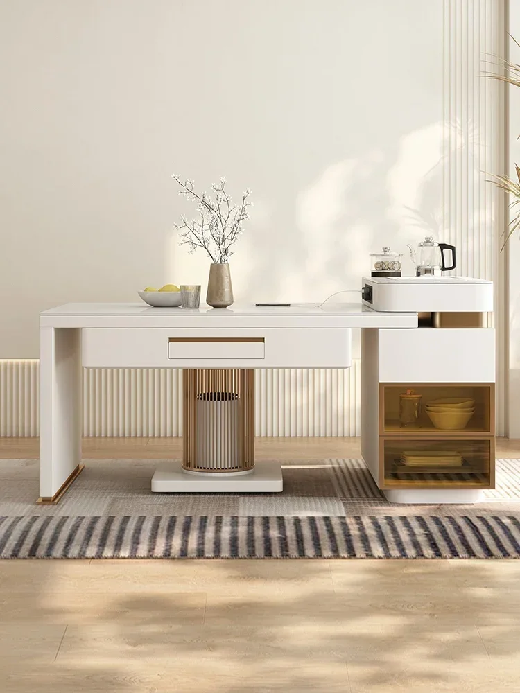 Advanced Mahjong Table, Fully Automatic Island Platform, Rock Plate, Expandable Dining Table, Dual Use Modern Simple Tea Making