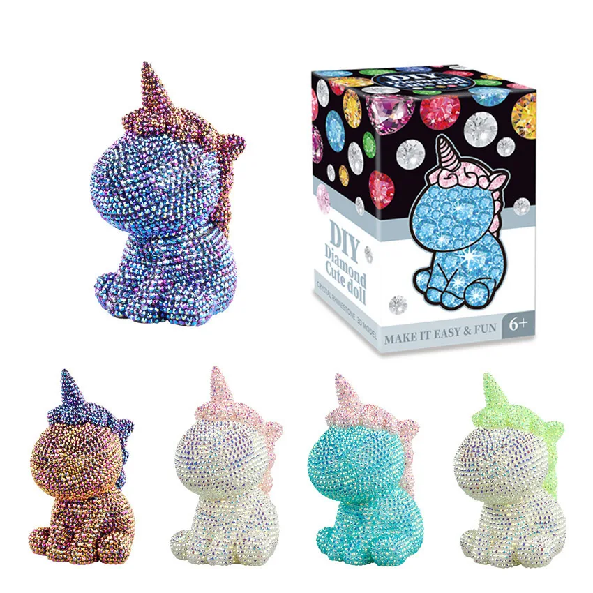 

Educational Toys Jigsaw Puzzle Children's Handmade Diamond-studded Diy Violent Bear Doll Ornaments Diamond-studded Unicorn Bear