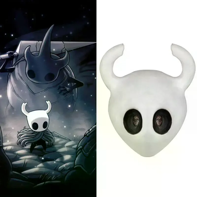 Maska lateksowa Hollow Knight - Hełm do cosplayu, maska na Halloween, rekwizyty do kostiumów przygodowych, przebranie