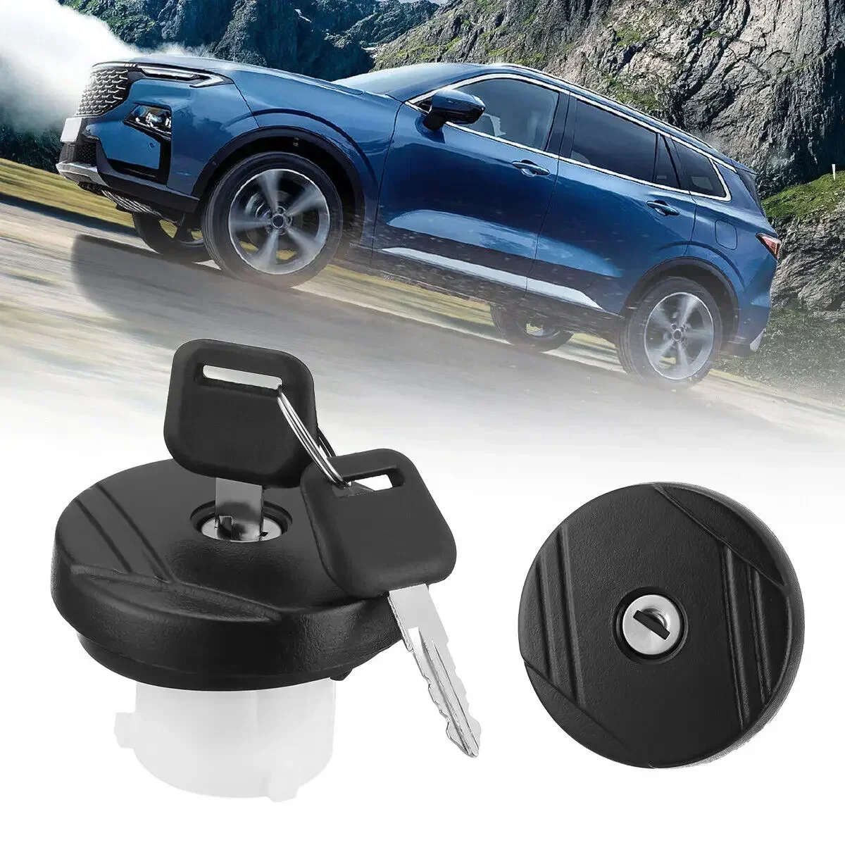 

4411620 Автомобильная крышка топливного бака, черные крышки бака с 2 ключами для Ford TRANSIT MK7 2006 2007 2008 2009 2010 2011 2012 2013 2014