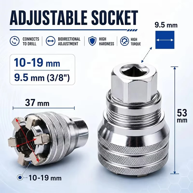 Adjustable hexagonal socket ratchet wrench multifunctional hand drill for screwing screws