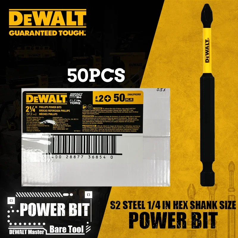 DEWALT DWA2SL8IRB DWA2PH2IRB DWA3PH2IRB 50PCS Impact Power Bit For Driver DCF850 DCF887 Power Tool Accessories