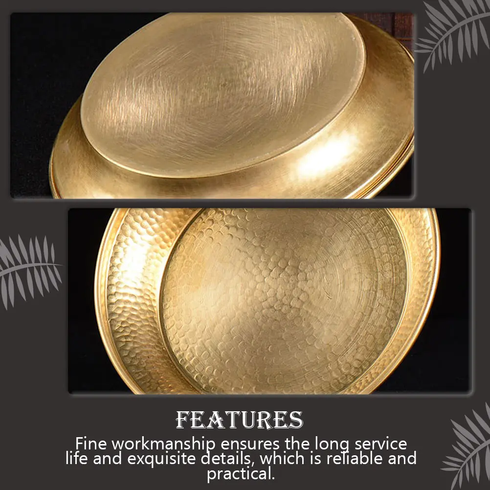 

Copper Offering Plate Retro Decorative Tray Multi function Buddha Accessory High grade Material Practical Design Compact Size