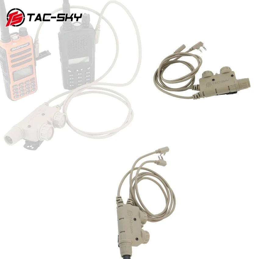 Tactical Electronic Headset Accessory PTT Adapter Dual Channel V2 U94 PTT for Hunting and Airgun Shooting