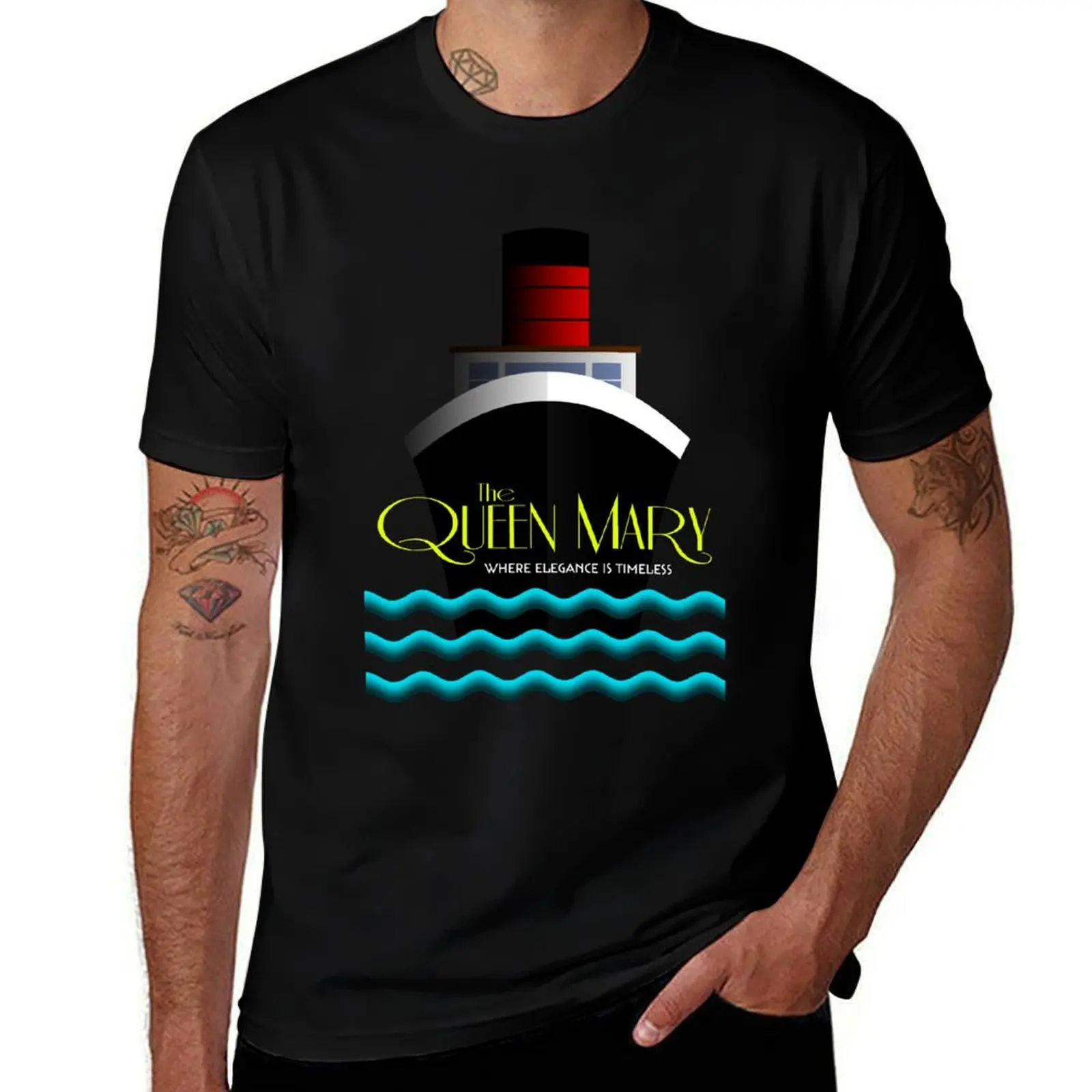 The Queen Mary - Where Elegance Is Timeless T-Shirt Active Wear Sports for Men T-Shirt