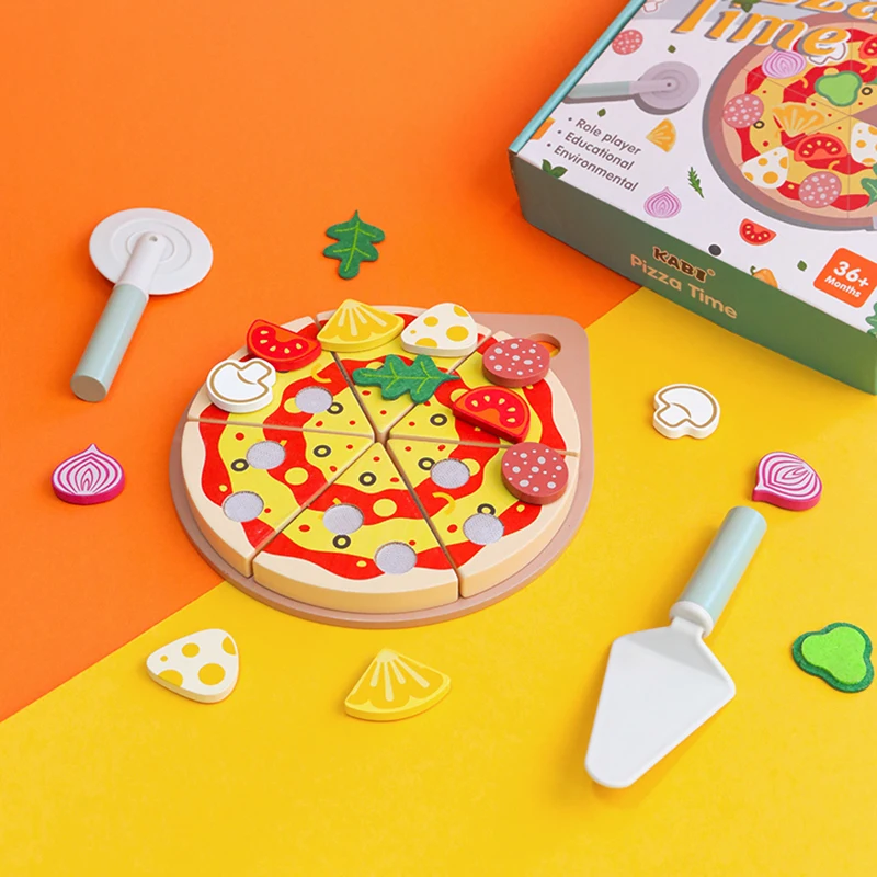 Keuken Fantasiespel Speelgoed Houten Simulatie Voedselaccessoires Pizzasalade Dessertset Montessori Educatief speelgoed voor peuter 3+