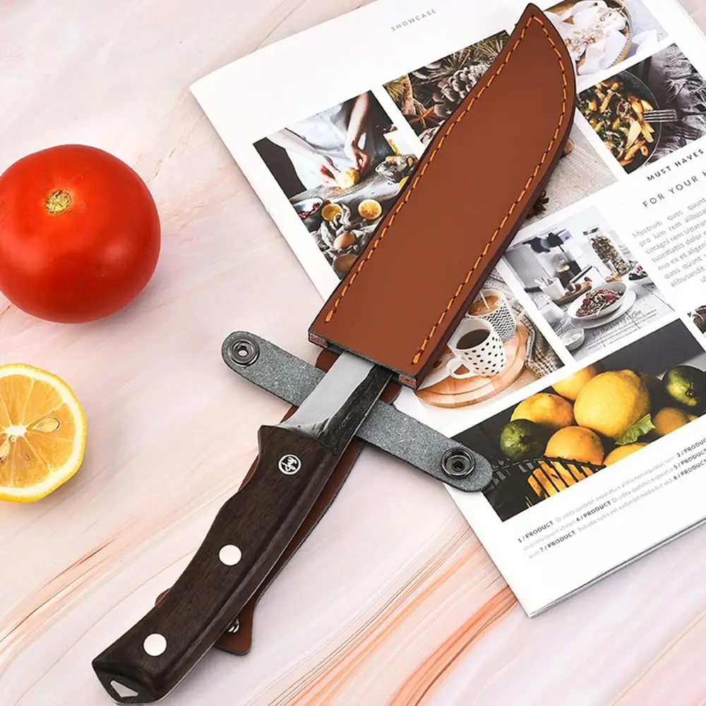 Brown Pocket Hunt Knife Sheath Holster Straight Knife Tool Flashlight Case Camp Outdoor Carry Belt Loop Case