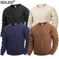 Men's Casual Sweatshirts Spring and Autumn Solid Color Crew Neck Long Sleeve Outdoor Jogging Basic Pullover Daily Streetwear