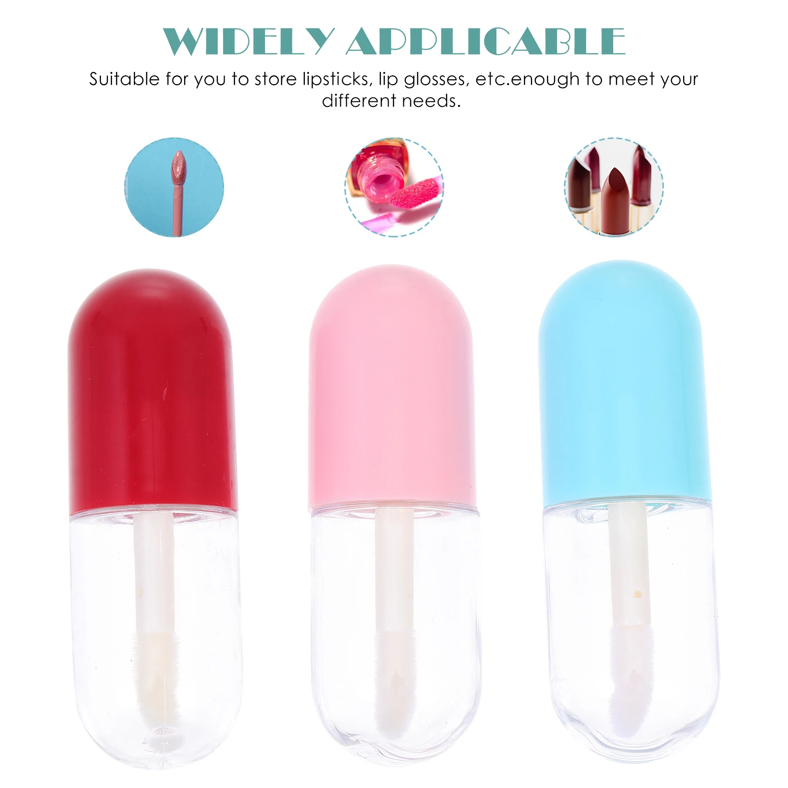 9 pcs Lip Gloss Tubes Empty Transparent Bottles Refillable Storage for Lipstick Lip Balm Travel Portable Lightweight