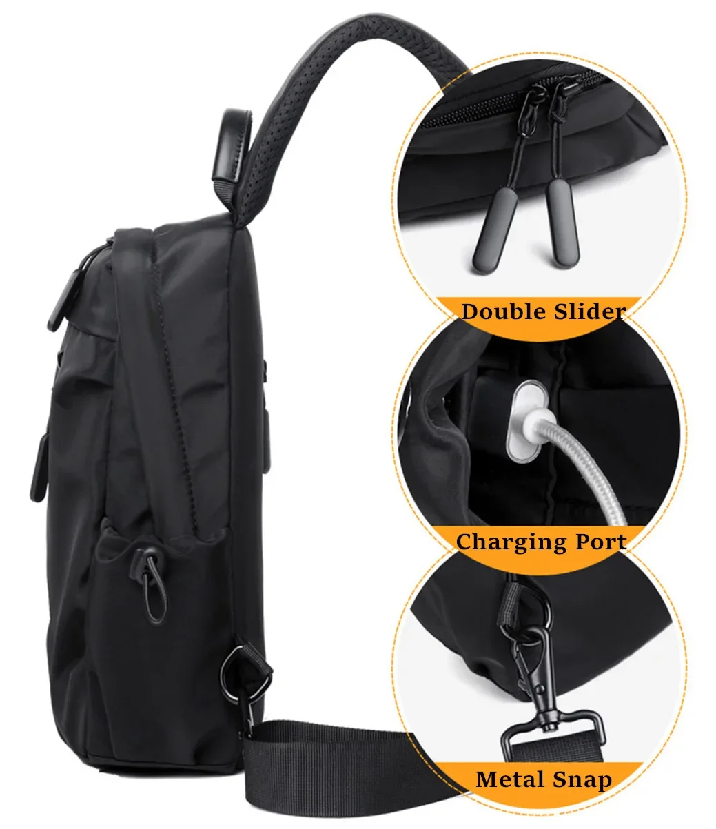 Travel Shoulder Chest Sling Bag Anti-Theft Waterproof Backpack With Usb Charge Unisex Shoulder Crossbody Bags for iPad Mini Bag