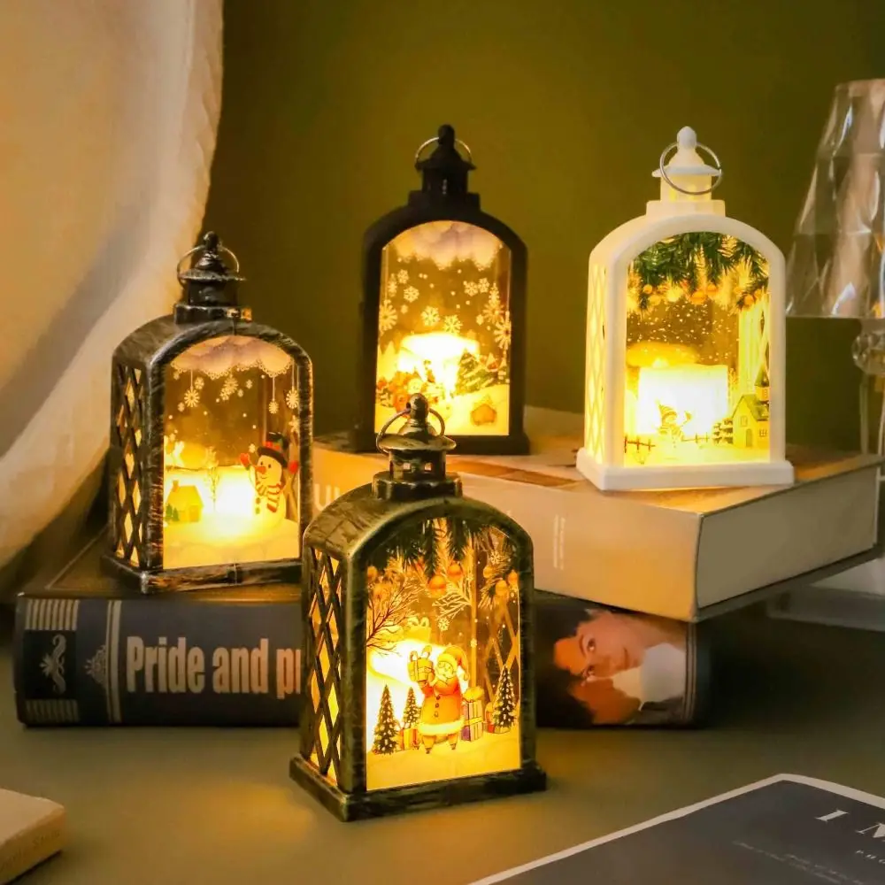 

Arch Christmas Wind Lamp Santa Christmas Tree Christmas Hanging lamp LED Snowman Electronic Candle Lantern Home Decoration