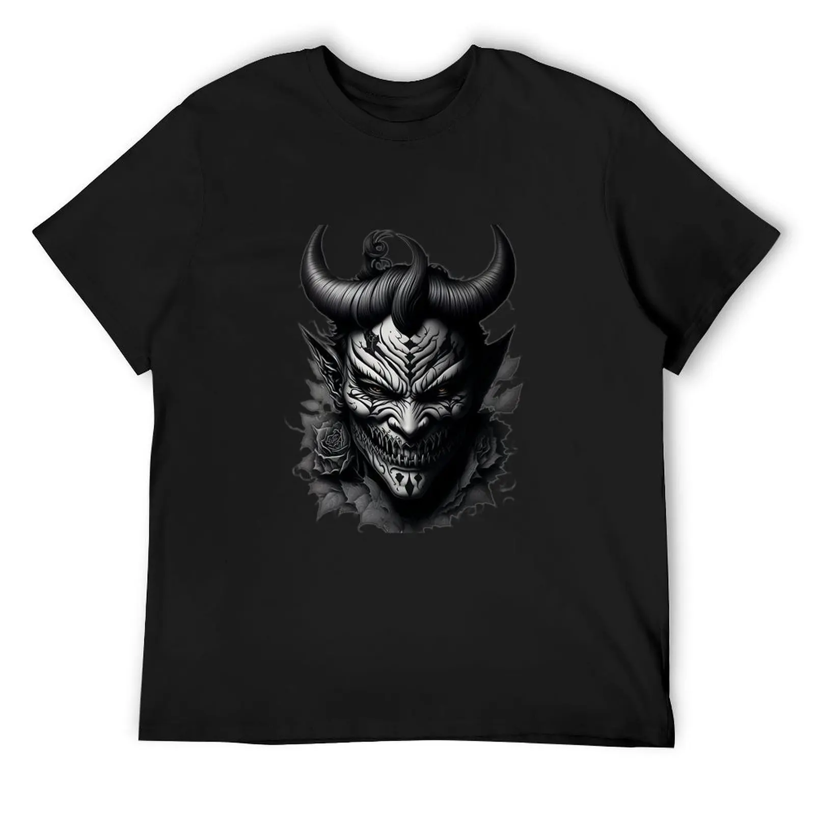 Hannya mask T-Shirt plus size tops boys animal print custom shirt summer top t shirt men 100℅ cotton