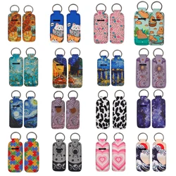 Moon Women's Lipstick Pendant Van Gogh Art Paintings Lip Balm Holder Make Up Bag Keychain Accessories Useful Gifts