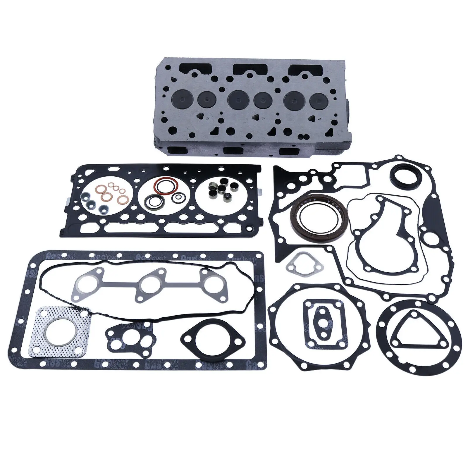 

New D902 Complete Cylinder Head with Valves +Full Gasket Kit for Kubota RTV900