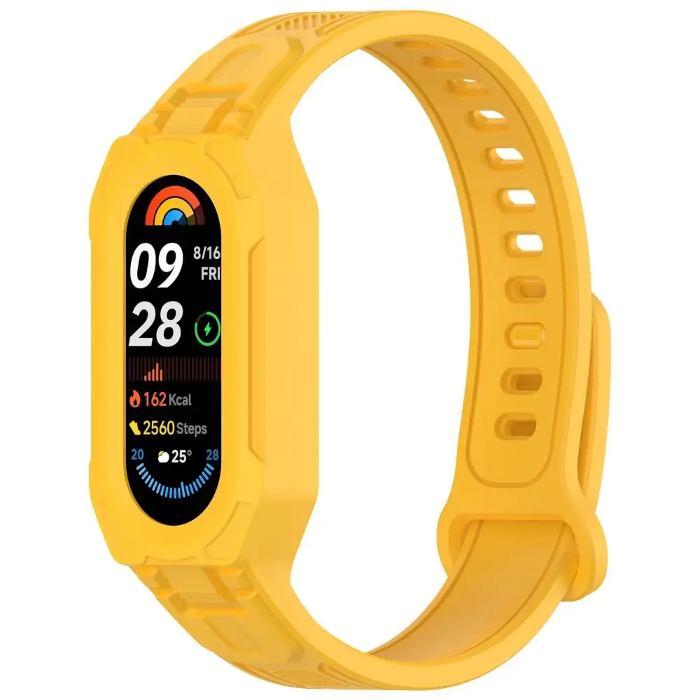 Силиконовый спортивный ремешок, встроенный регулируемый браслет, сменный защитный чехол для Xiaomi Band 9/8/7/6/5/4