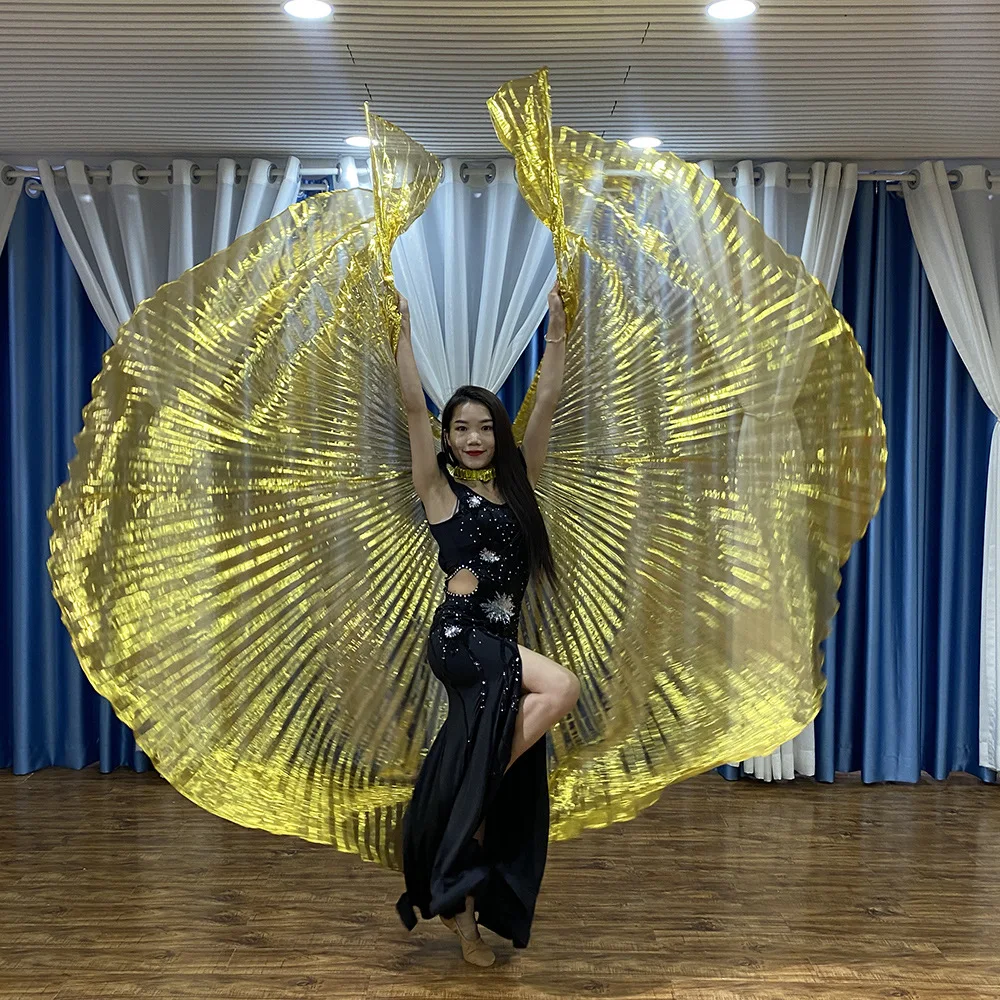 Nuove ali di iside d'oro per danza del ventre ali egiziane accessori di danza del ventre Festival di carnevale abbigliamento donna Prop