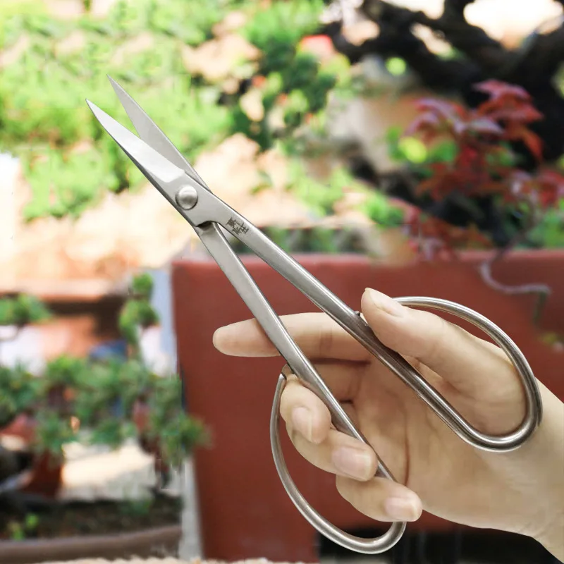 

Stainless Steel Bonsai Shear Long Handle Scissors 210mm Garden Pruning Shear Garedening Tools 5CR13 Alloy Steel