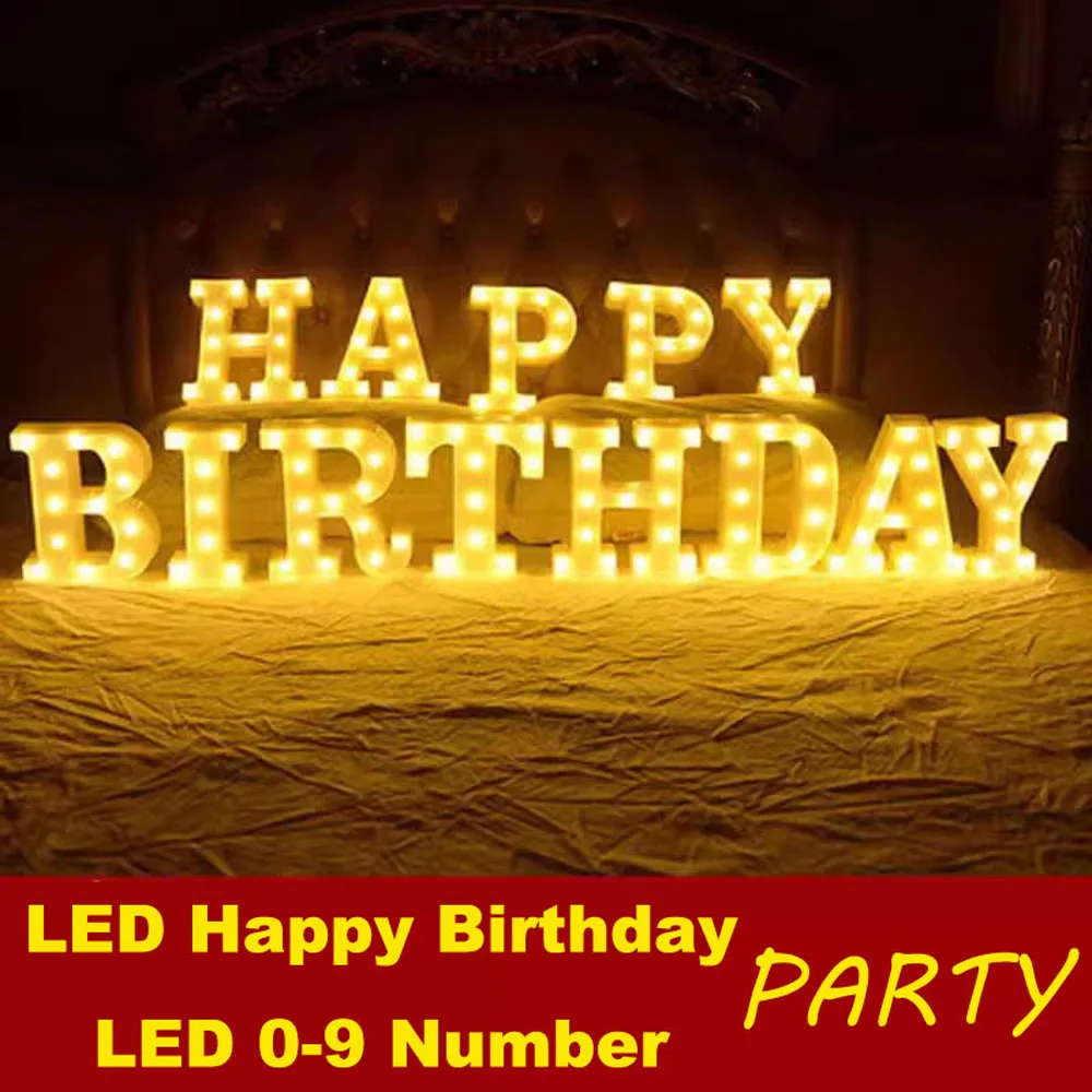 

Alphabet Letter Lamp Luminous Number LED Lights Decororation Night Light for Home Wedding Birthday Christmas Party Decoration