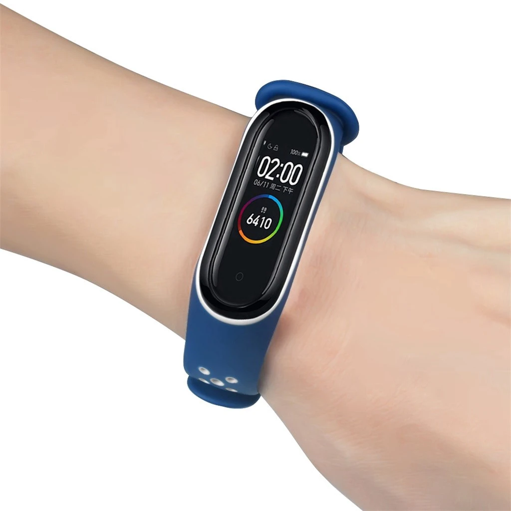 Esporte pulseira de silicone cinta para xiaomi mi banda 4 mi4 relógio inteligente substituição pulseira com filme tela