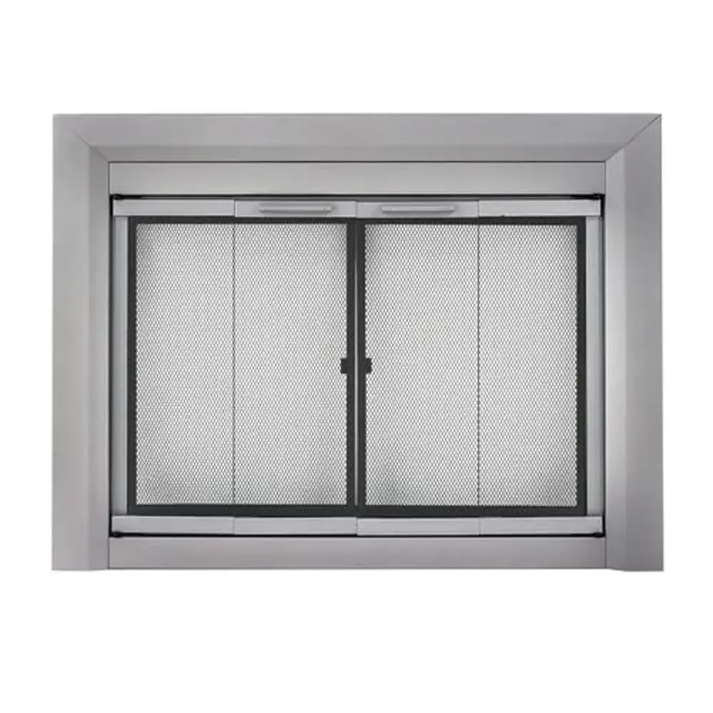 Medium Skyline kaca nikel perapian pintu energi efisien pegangan mudah panel jaring tetap tersembunyi peredam kontrol 37.5 "L x