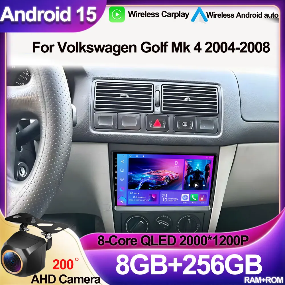 

Android 15 For Volkswagen Golf Mk 4 2004-2008 Auto Radio Display Multimedia Carplay Touch Screen Car Intelligent Systems car gps