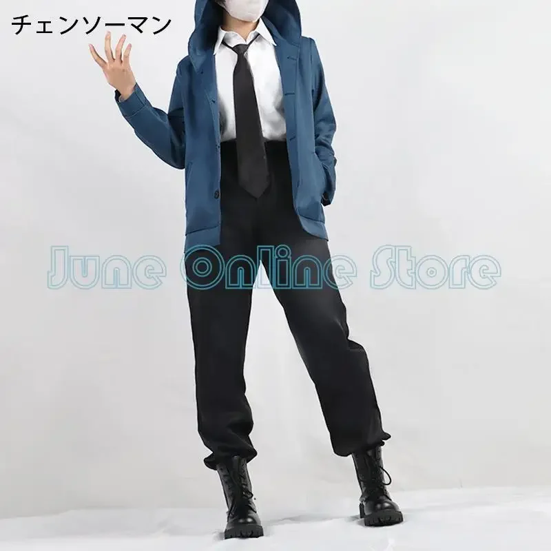 Anime Power Cosplay Kostüm blau rot Jacke Hosen Perücke Uniform Anzug Halloween Weihnachts kostüme für Frauen