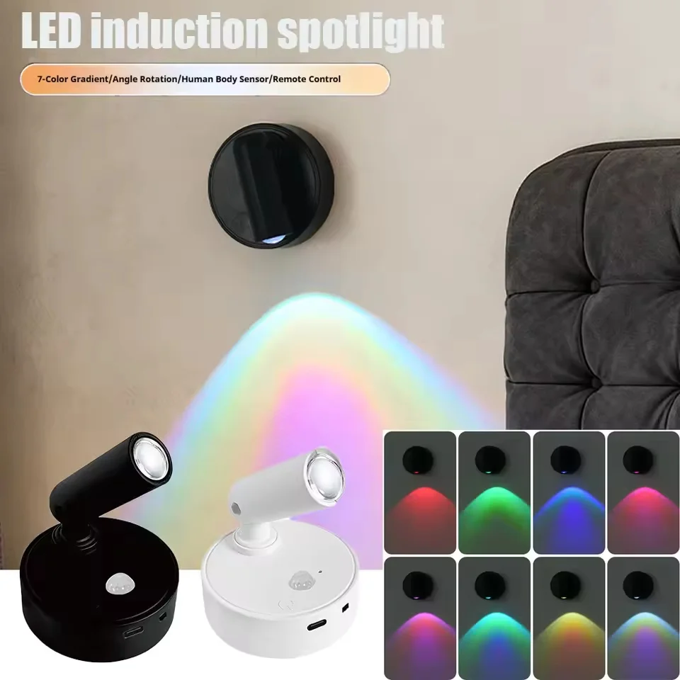 LED Light Magnetic Rechargeable Wall light Spotlight Wireless No Punch Reading Light With Touch Switch Dimmable Bedside Lamp