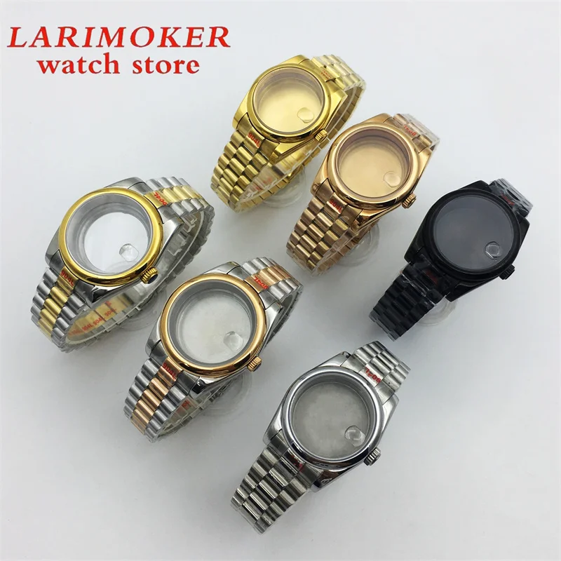 36mm/39mm sapphire glass steel polished round edge case with NH35 NH36 ETA2824 2836 Miyota 8205 8215 DG2813 3804 movement