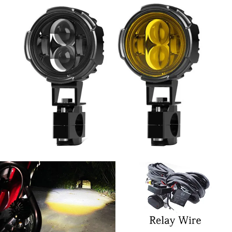 Motorcycle Auxiliary LED Fog lights Spotlight For BMW R1200GS F800GS For Yamaha MT07 MT09 For CRF1000L Africa Twin For Kawasaki