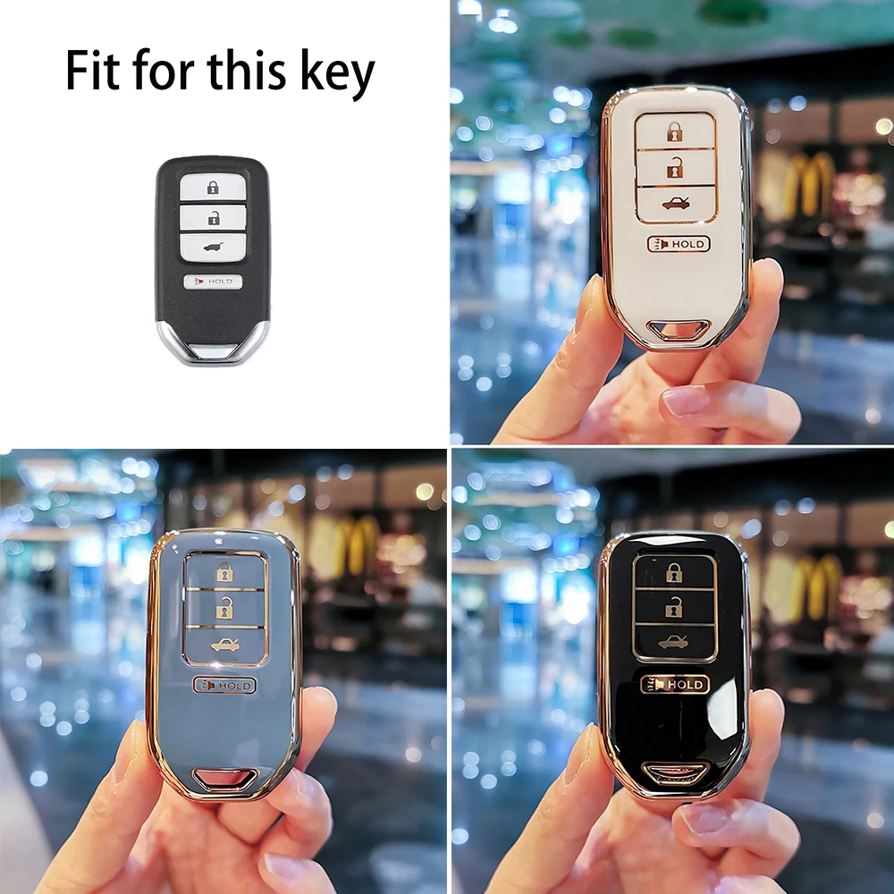 4 Buttons TPU Car Remote Key Case Protector Cover For Honda CR-V 2014 HR-V Fit 2015 2016 2017 2018 2019 2020