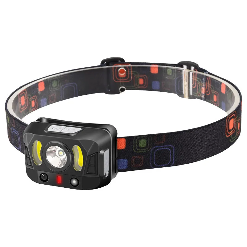 Multifunctional Smart Sensing Headlight High Power And Long Range Double Switch Head Wear Light with Eight Lighting Modes