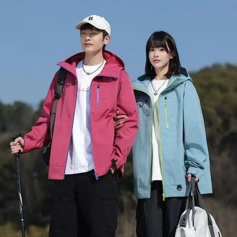 

Soft-shell Zipper Pocket Water Repellent New Autumn Functional Camping Hooded Windbreaker Raincoat Outdoor Hiking Jacket Coat