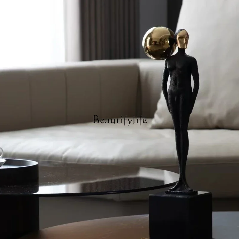 

yj5 Masked figure fiberglass sculpture, simple modern model house soft decoration