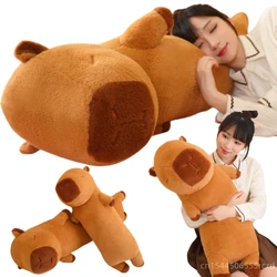 90/120cm New Cute Strip Giant Capybara Plush Doll Pillow High Quality Soft Capybara Plush Toy Warm Hug For Girlfriend Gift