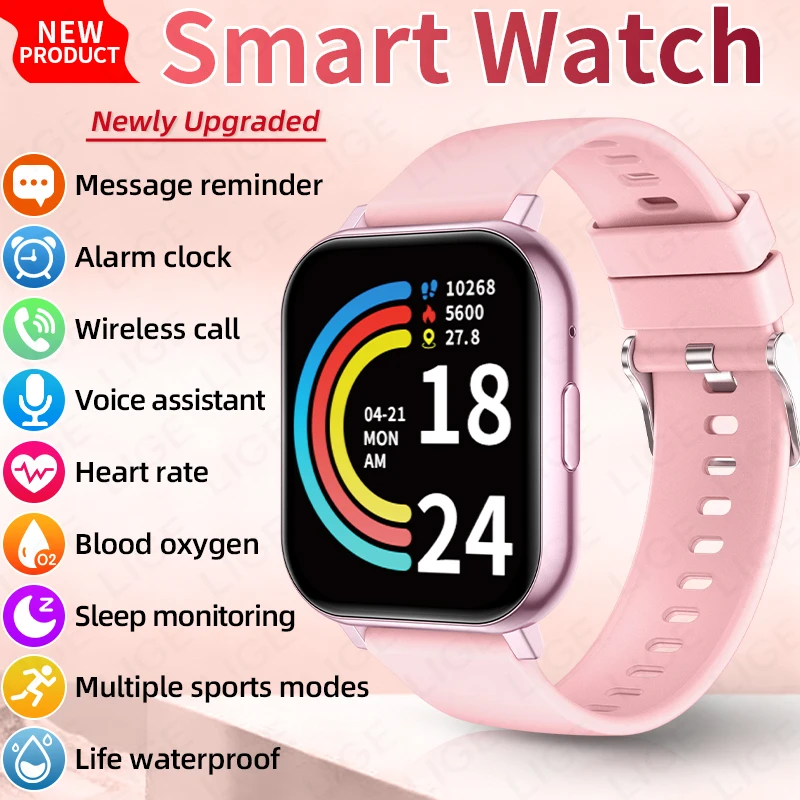 LIGE Smartwatch Men Women Wristwatch Smart Watch Message Fitness Monitor Bracelet Birthday Gift Electronic Clock For Android IOS