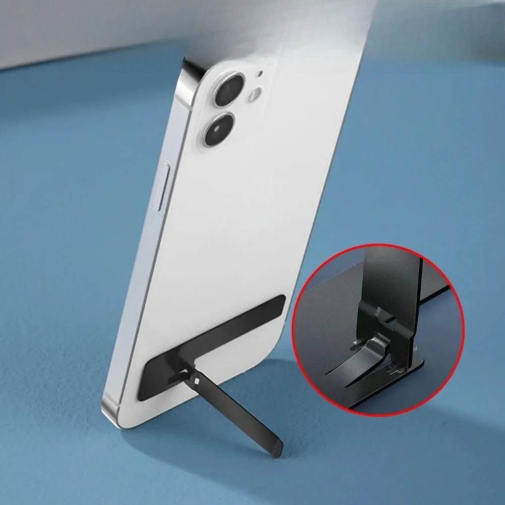 

1/5 шт. ультратонкий мини-телефон, универсальный держатель для настольного телефона, подставка, металлическая стальная складная металлическая невидимая настольная подставка