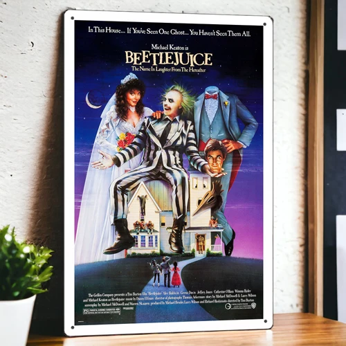 Beetlejuice (1988) Metal Movie Poster Tin Sign Plaque Film 8