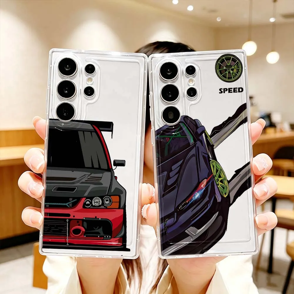 Luxury Cars Phone Case For Samsung Galaxy S26 S25 S24 S23 S22 S21 S20 Ultra Plus FE Pro 5G Transparent Cover
