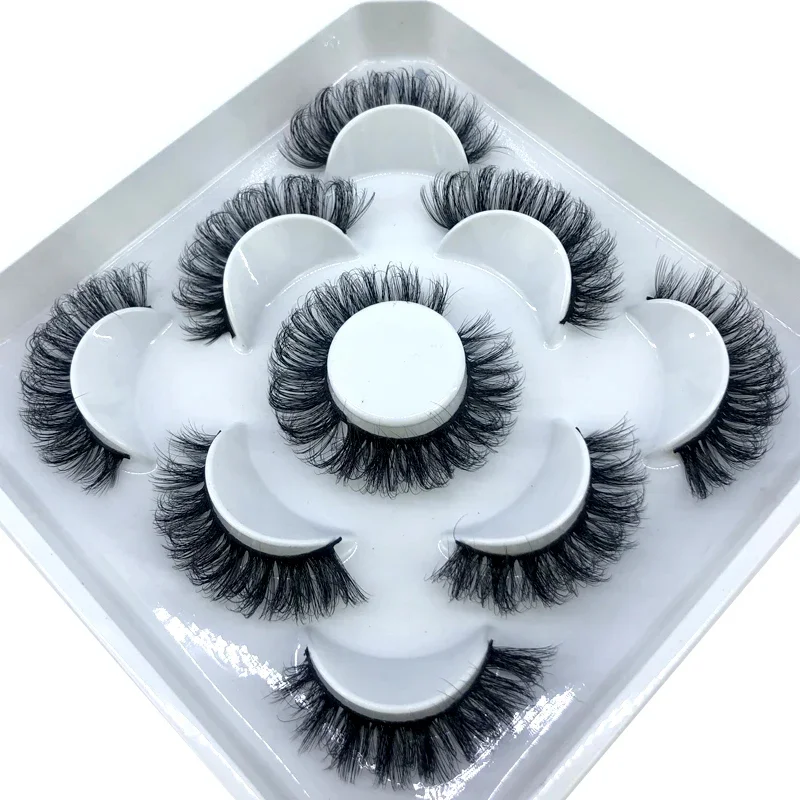 New5 Pairs Fluffy Lashes 8-25mm 3D Mink Lashes Long Thick Natural False Eyelashes Wholesale Lashes Vendors Makeup Mink Eyelashes view 5